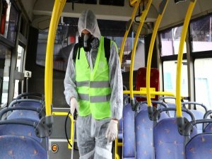 Aydın’da Şehir İçi Ulaşım Araçları Dezenfekte Edildi