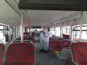 Manisa’da Otobüsler Dezenfekte Edildi