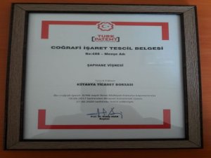 Şaphane Vişnesine Tescil Belgesi