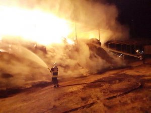 Aydın’daki Çiftlikte Samanlar Alev Aldı