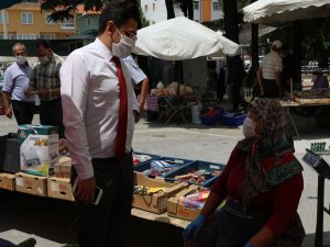 Şaphane Pazarında Korona Virüs Tedbirleri