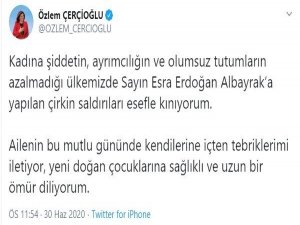 Chp’li Başkan Çerçioğlu’ndan Bakan Albayrak’ın Eşine Destek