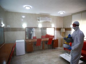 Denizli’nin Açık Hava Tiyatrosu Dezenfekte Edildi