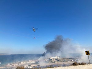 Ünlü Tatil Merkezi Alaçatı’daki Yangın Tatilcilere Korku Dolu Anlar Yaşattı