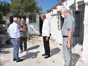 Evi Yanan Aileye ’Geçmiş Olsun’ Ziyareti