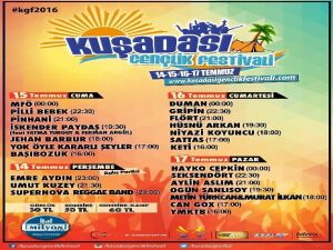 Kuşadası Gençlik Festivali 14-17 Temmuz Tarihleri Arasında Yapılacak