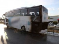 Manisa’da Seyir Halindeki Otobüs Alev Aldı