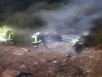 Taklalar Atan Otomobil Alev Aldı: 1 Ölü