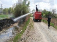 Su Kanalı Kenarında Alev Alan Sazlıklar Kısa Sürede Söndürüldü