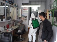 Altıntaş’ta Berber Ve Kuaförler Dezenfekte Edildi