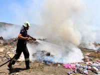 Hafriyat Döküm Alanında Çıkan Yangın Paniğe Sebep Oldu