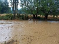 Bir Anda Yağan Yağmur Ve Dolu İle Köyü Sel Bastı