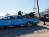 Aliağa Belediyesi, Hatay'da dezenfeksiyon çalışması yapıyor