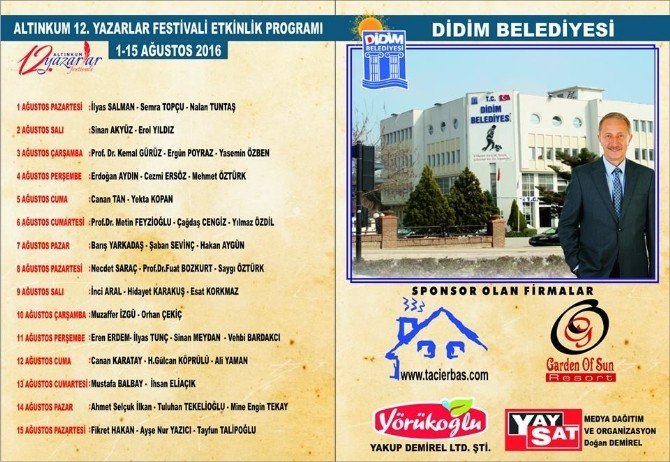 Altınkum 12. Yazarlar Festivali’nin Programı Belli Oldu