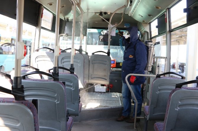 Manisa’da Özel Halk Otobüslerinde Korona Virüsü Önlemi