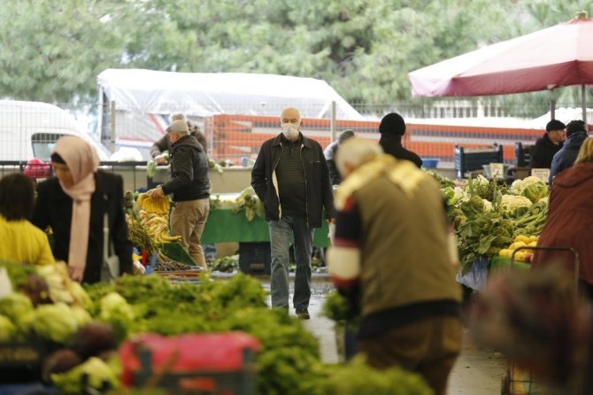 İzmir’deki Pazar Yerlerinde Korona Önlemi