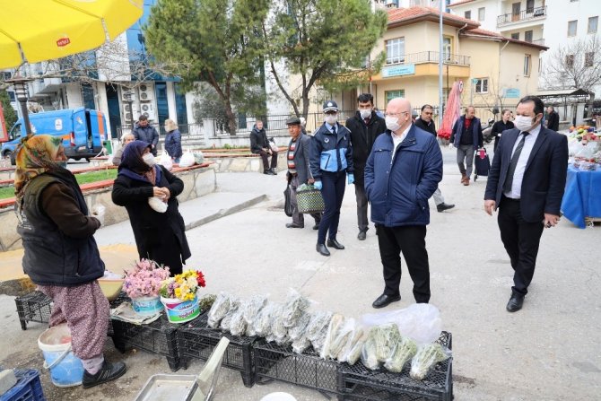 Menteşe Halk Pazarında Korona Virüs Denetimi