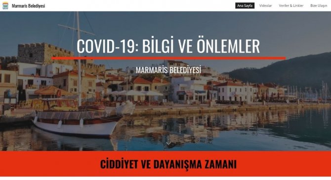 Marmaris Belediyesi Korona Virüse Karşı Vatandaşları Web Sitesi İle Bilgilendirmeye Başladı