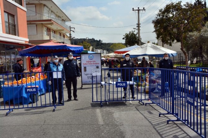 Söke’deki Pazaryerlerinde Yoğun Virüs Tedbiri