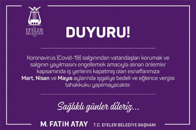 Efeler Belediyesi’nden İlçe Esnafına Müjde
