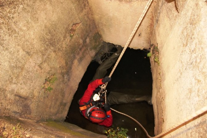 Su Dolu Kuyuda 3 Gün Hayat Mücadelesi Veren Yavru Kediyi Kurtarmak İçin Seferber Oldular
