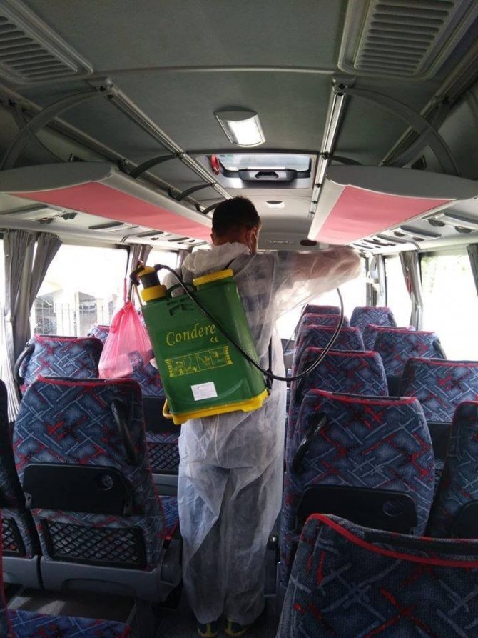 İşçi Servisleri Dezenfekte Edildi