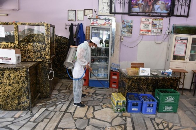Nazilli’de Tüm Kahvehaneler Dezenfekte Ediliyor