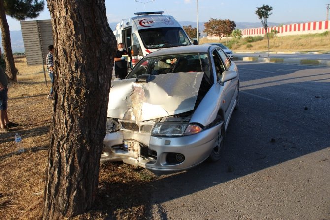 Köpeğe Çarpmak İstemeyen Sürücü Ağaca Çarptı: 2 Yaralı