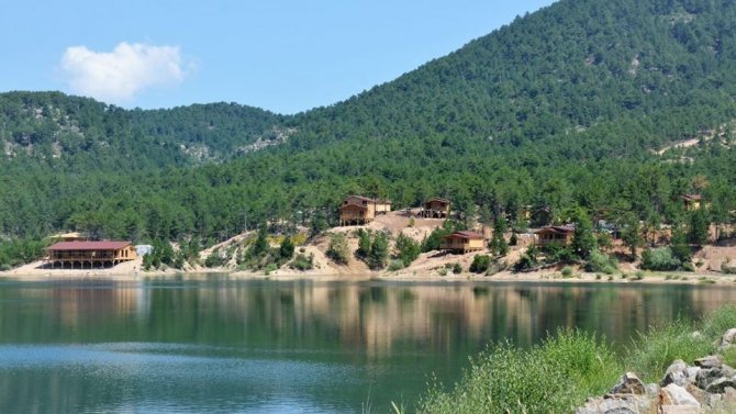 Gölet, Orman Ve Bungalov Evleri Eşsiz Bir Manzara Sunuyor